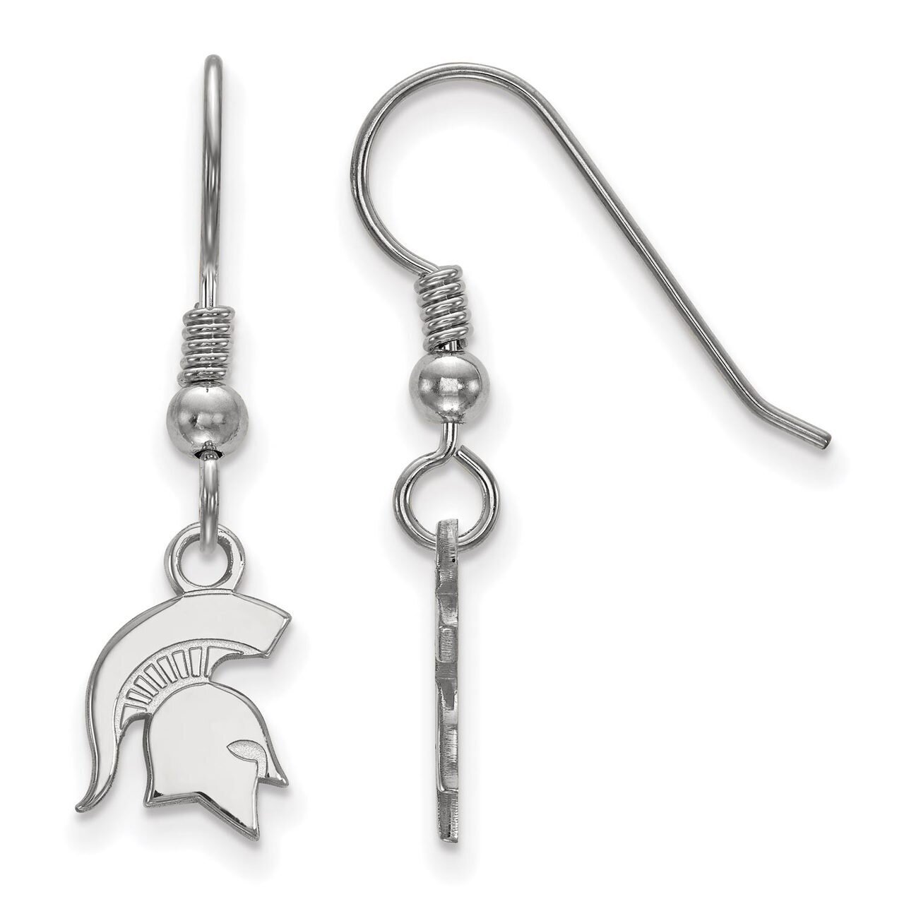Michigan State University Extra Small Dangle Earring Wire Sterling Silver SS048MIS