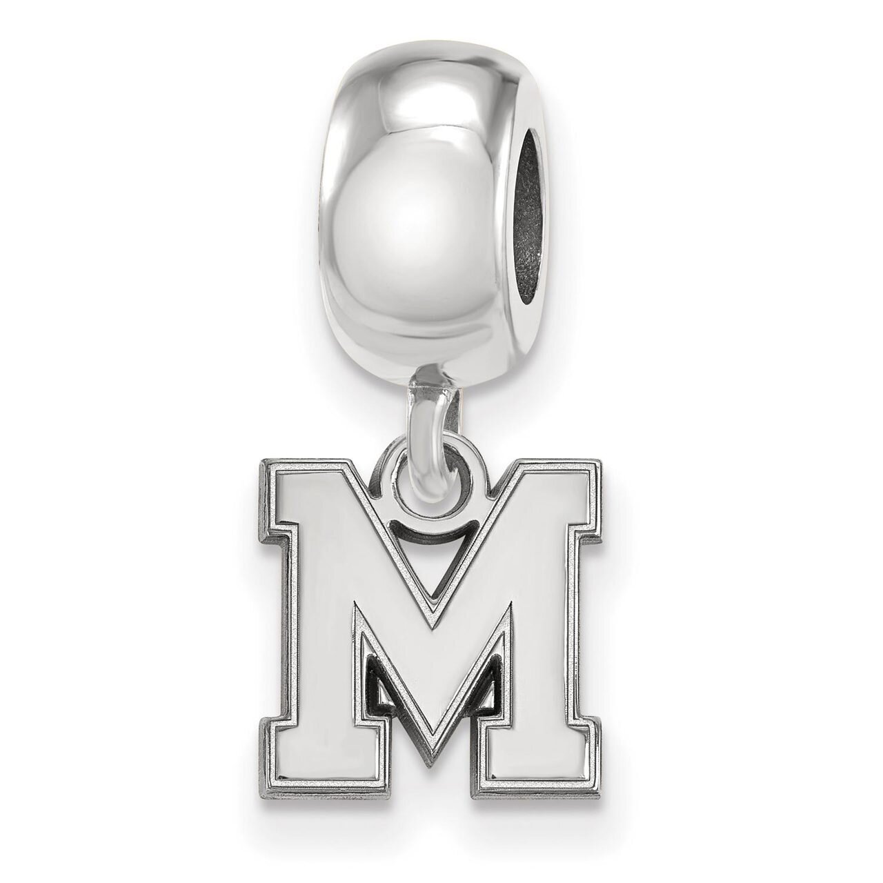 University of Memphis Extra Small Bead Charm Sterling Silver SS048UMP