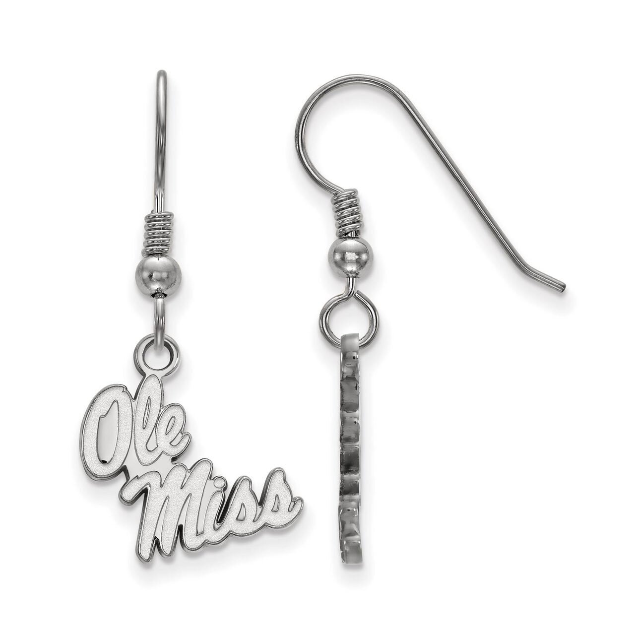 University of Missisippi Small Dangle Earring Wire Sterling Silver SS048UMS