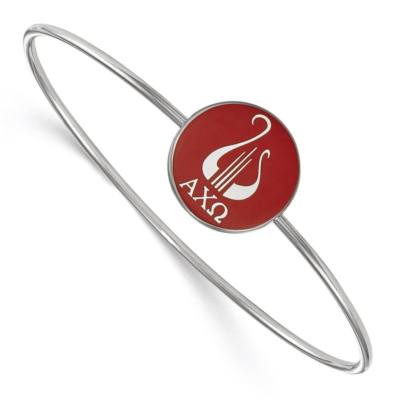 Alpha Chi Omega Enameled Slip-on Bangle Sterling Silver SS049ACO-7, MPN: SS049ACO-7, 886774610665