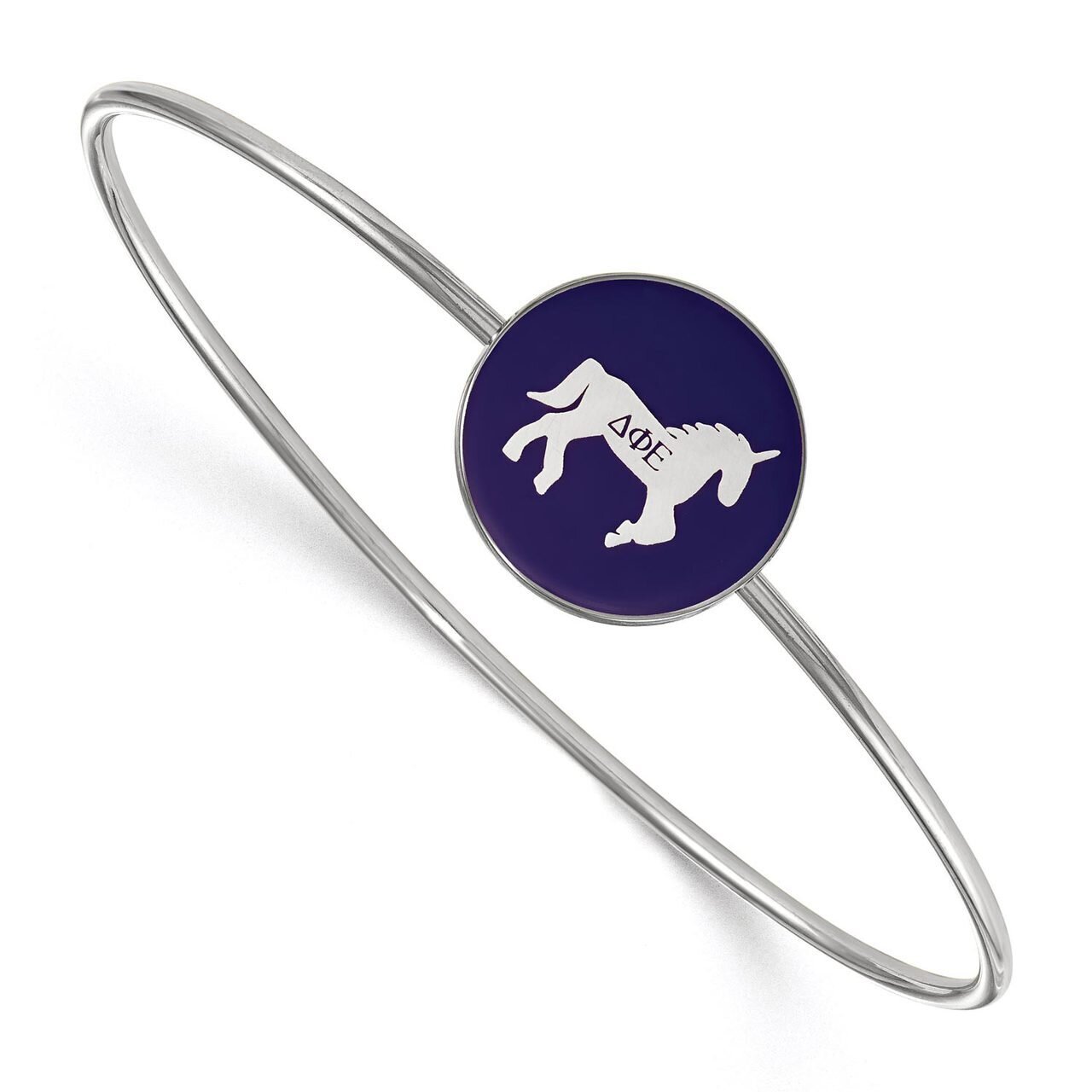 Delta Phi Epsilon Enameled Slip-on Bangle Sterling Silver SS049DPH-7, MPN: SS049DPH-7, 886774610795