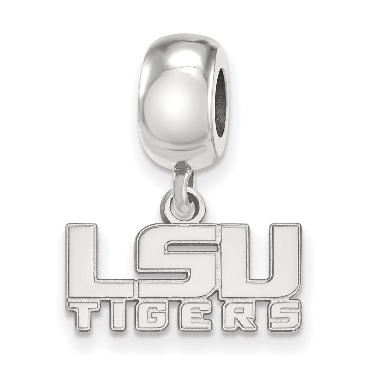 Louisiana State University Bead Charm Extra Small Dangle Sterling Silver SS049LSU