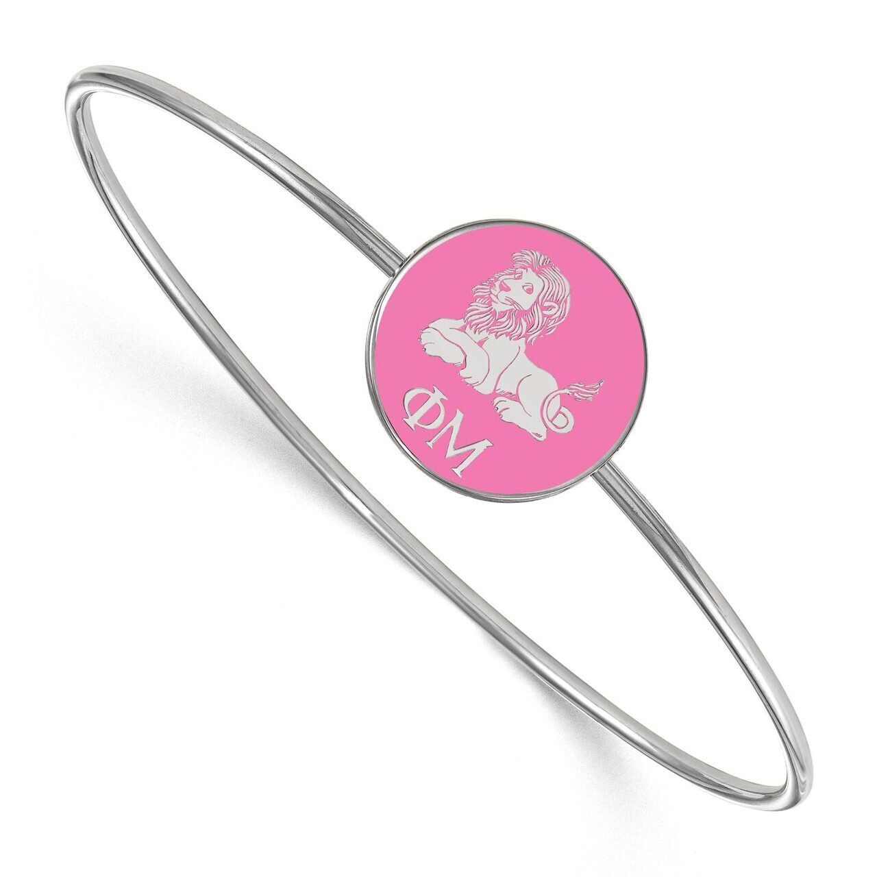 Phi Mu Enameled Slip-on Bangle Sterling Silver SS049PHM-7, MPN: SS049PHM-7, 886774610863