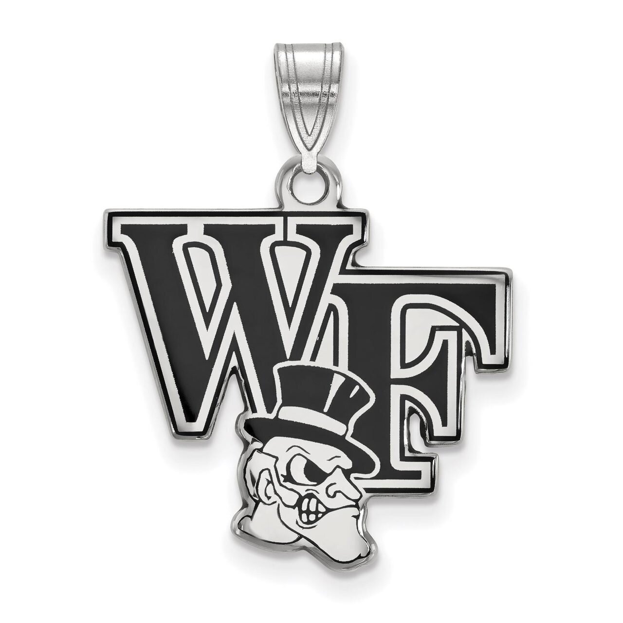 Wake Forest University Large Enamel Pendant Sterling Silver SS052WFU, MPN: SS052WFU, 886774720975