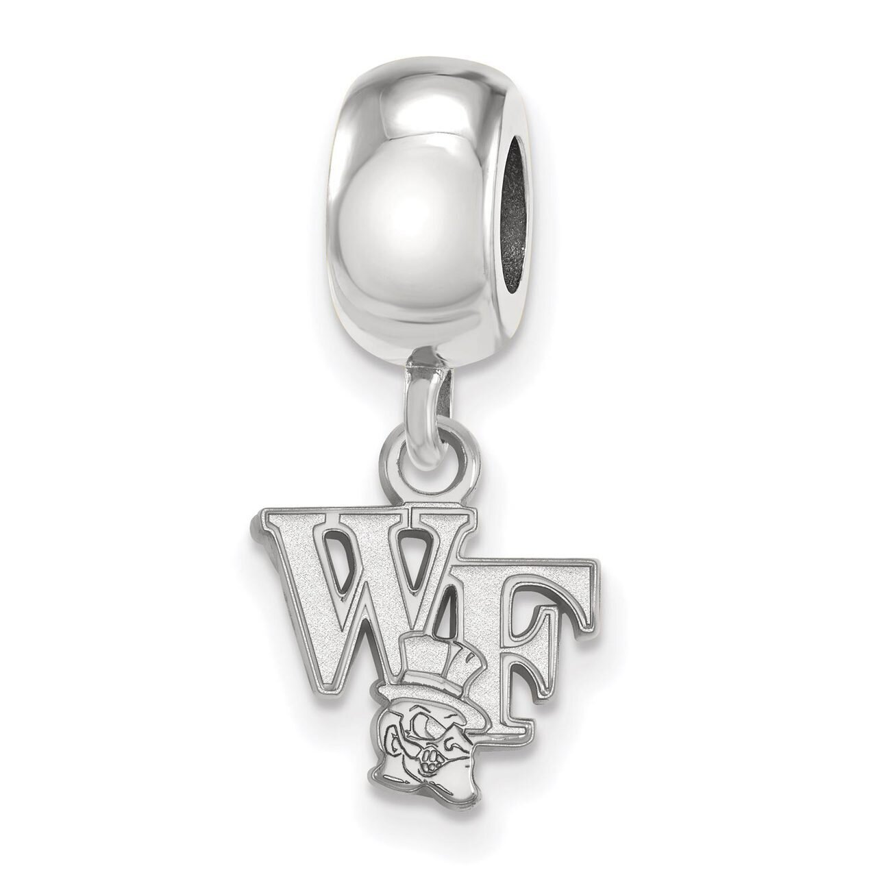 Wake Forest University Bead Charm Extra Small Dangle Sterling Silver SS053WFU