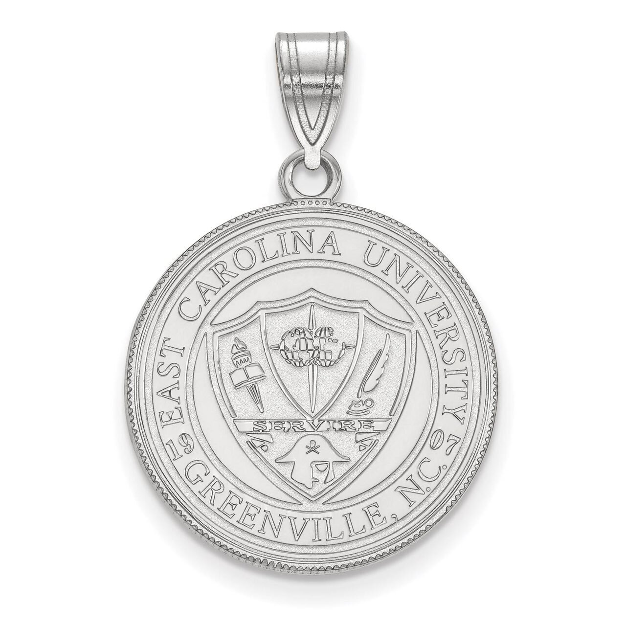 East Carolina University Large Crest Sterling Silver SS054ECU