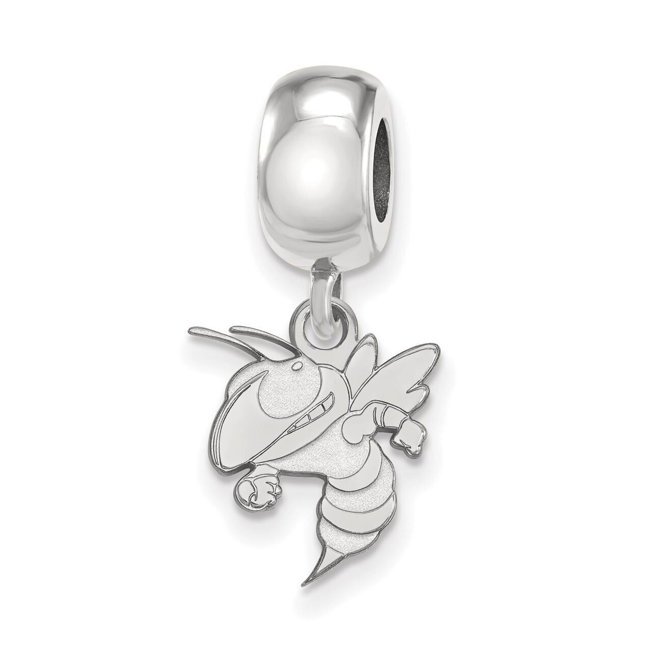 Georgia Institute of Technology Bead Charm Small Dangle Sterling Silver SS054GT