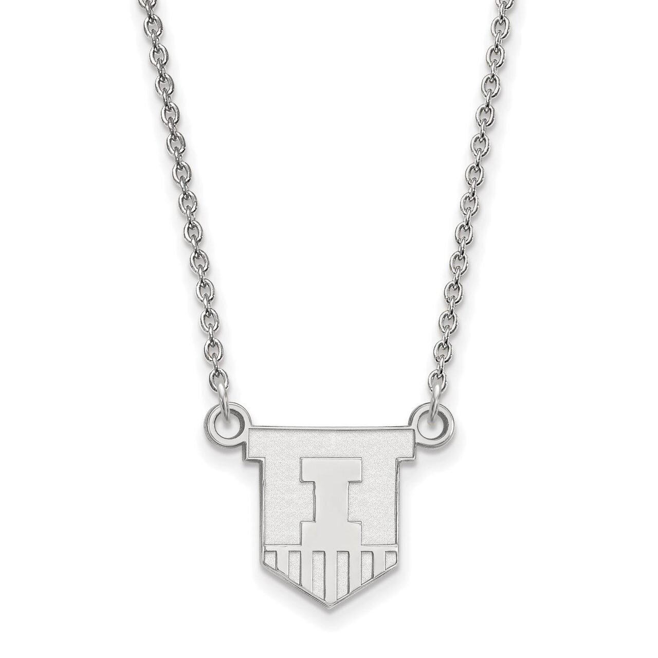 University of Illinois Small Pendant with Necklace Sterling Silver SS054UIL-18