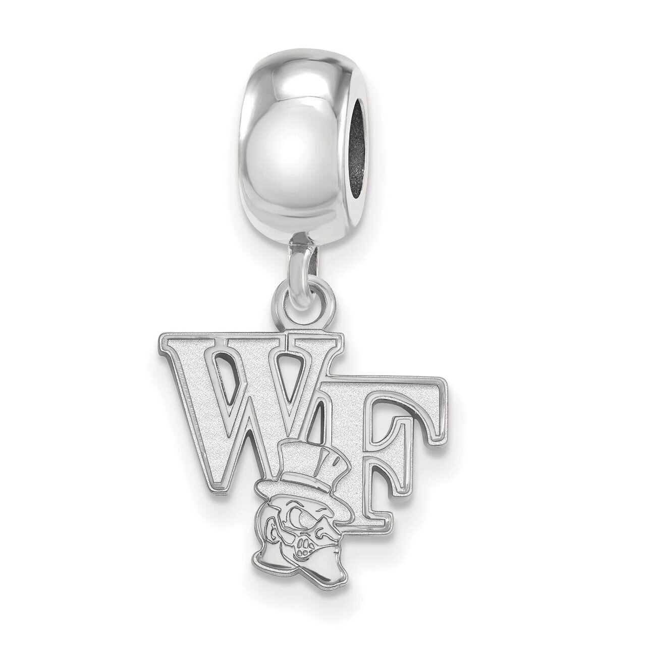 Wake Forest University Bead Charm Small Dangle Sterling Silver SS054WFU