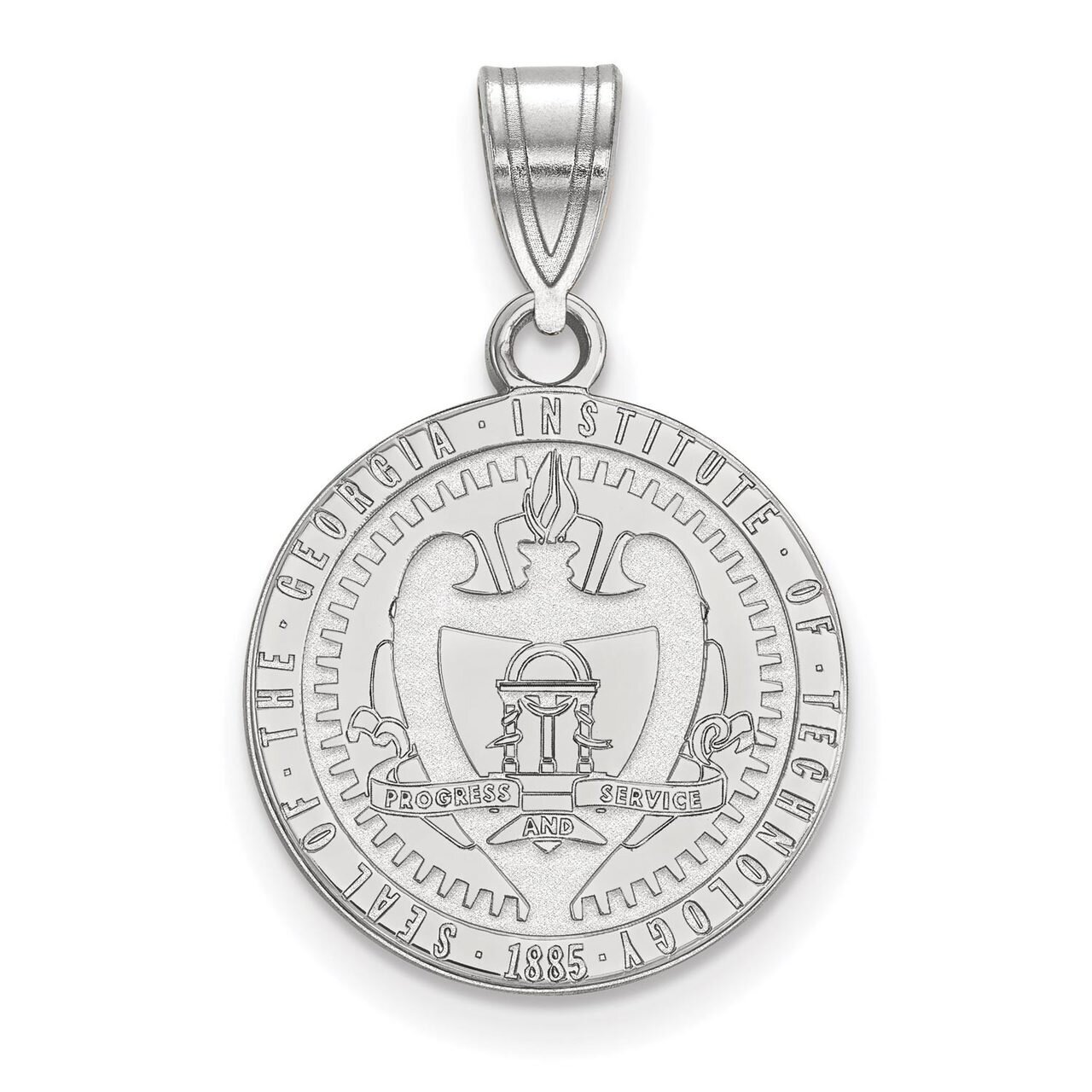 Georgia Institute of Technology Medium Crest Pendant Sterling Silver SS055GT