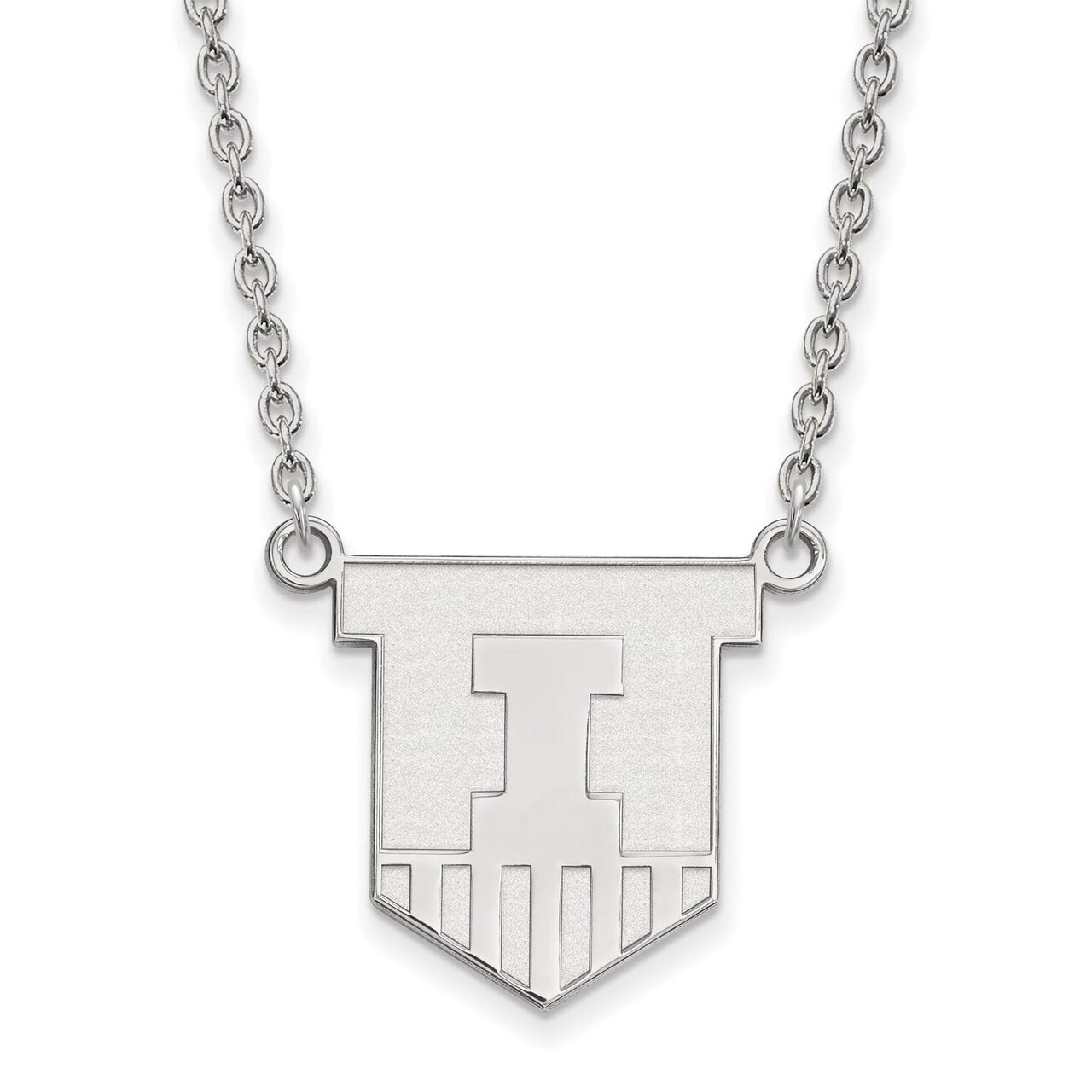 University of Illinois Large Pendant with Necklace Sterling Silver SS055UIL-18