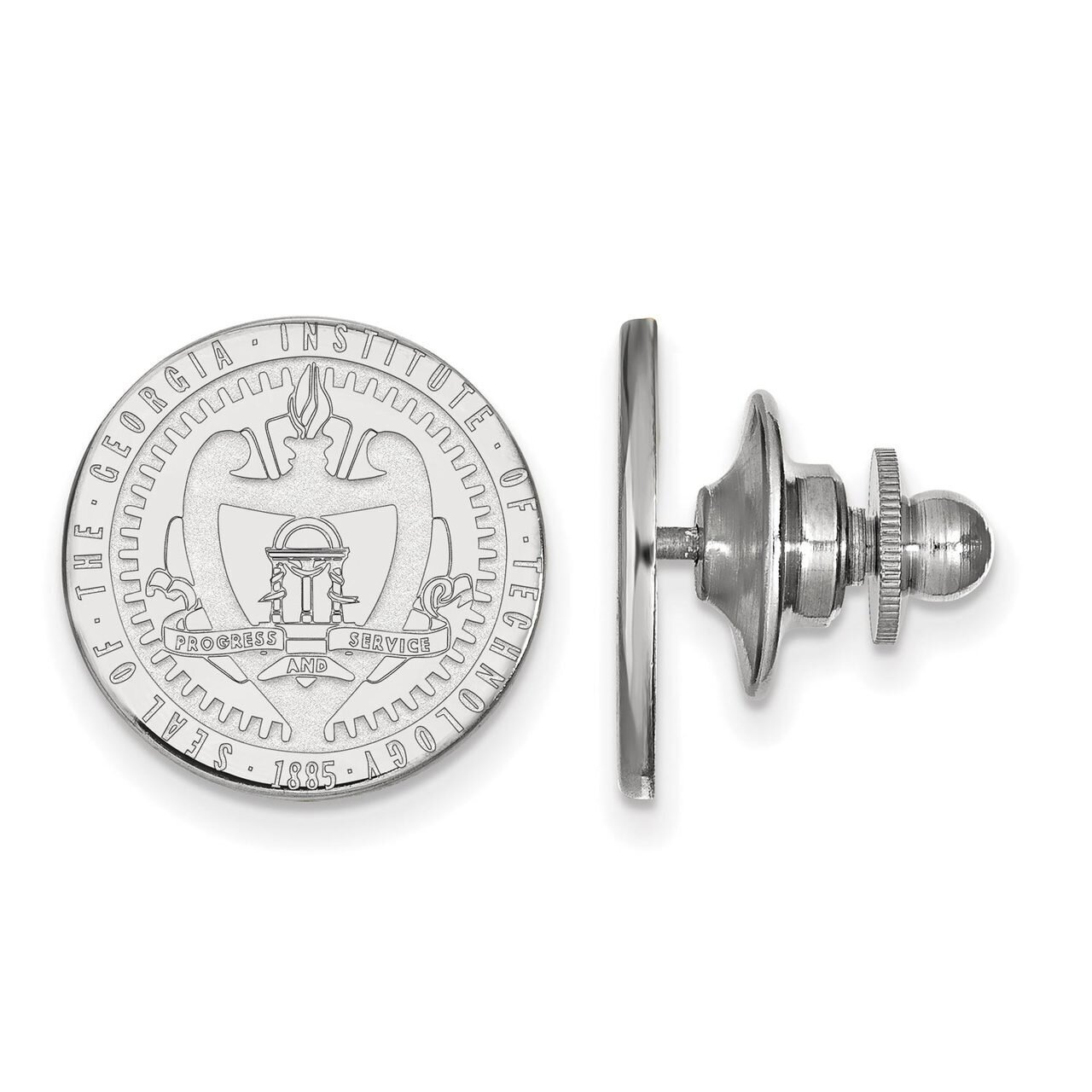 Georgia Institute of Technology Crest Lapel Pin Sterling Silver SS057GT