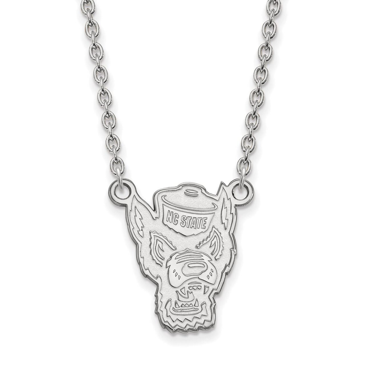 North Carolina State University Large Pendant with Necklace Sterling Silver SS057NCS-18, MPN: SS057…