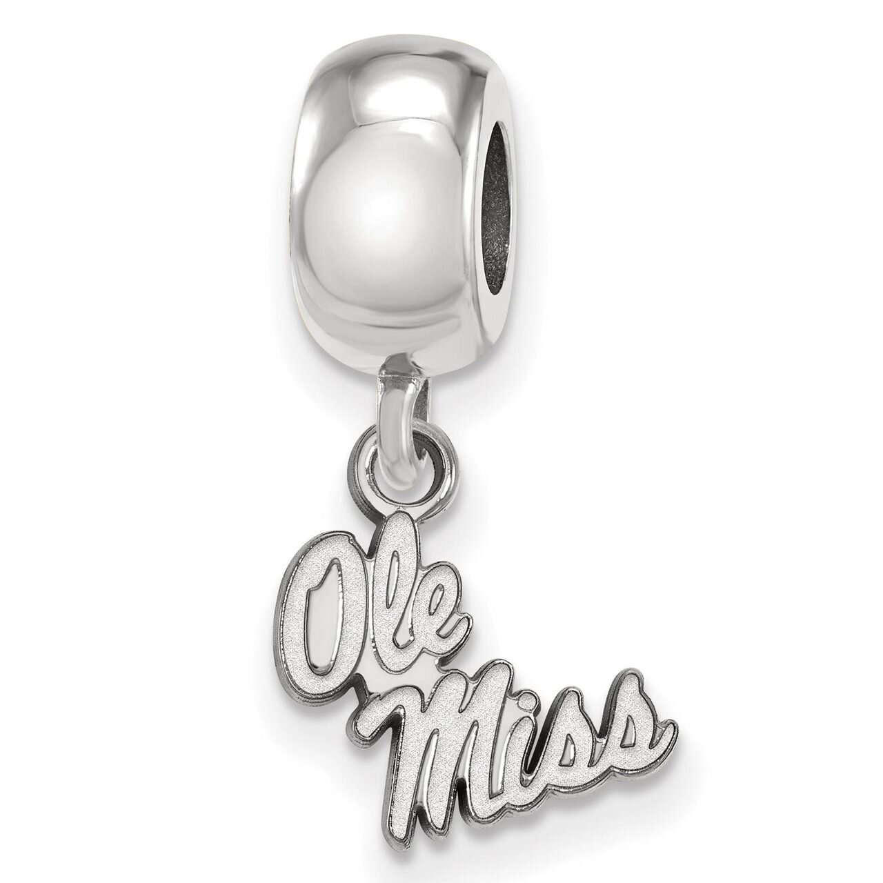 University of Missisippi Bead Charm Extra Small Dangle Sterling Silver SS058UMS
