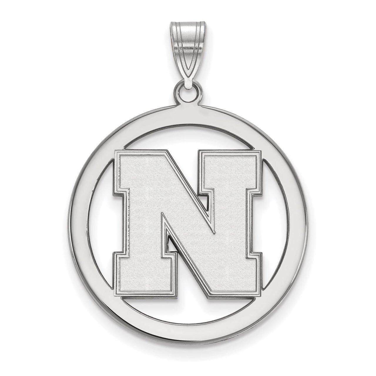 University of Nebraska Large Pendant in Circle Sterling Silver SS058UNE, MPN: SS058UNE, 886774713519
