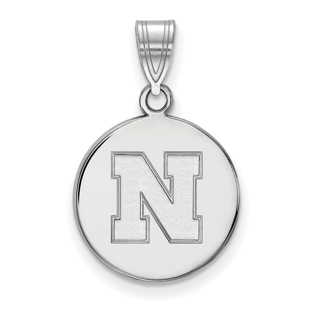 University of Nebraska Medium Disc Pendant Sterling Silver SS059UNE