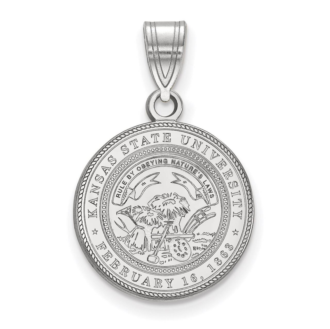 Kansas State University Medium Crest Pendant Sterling Silver SS060KSU