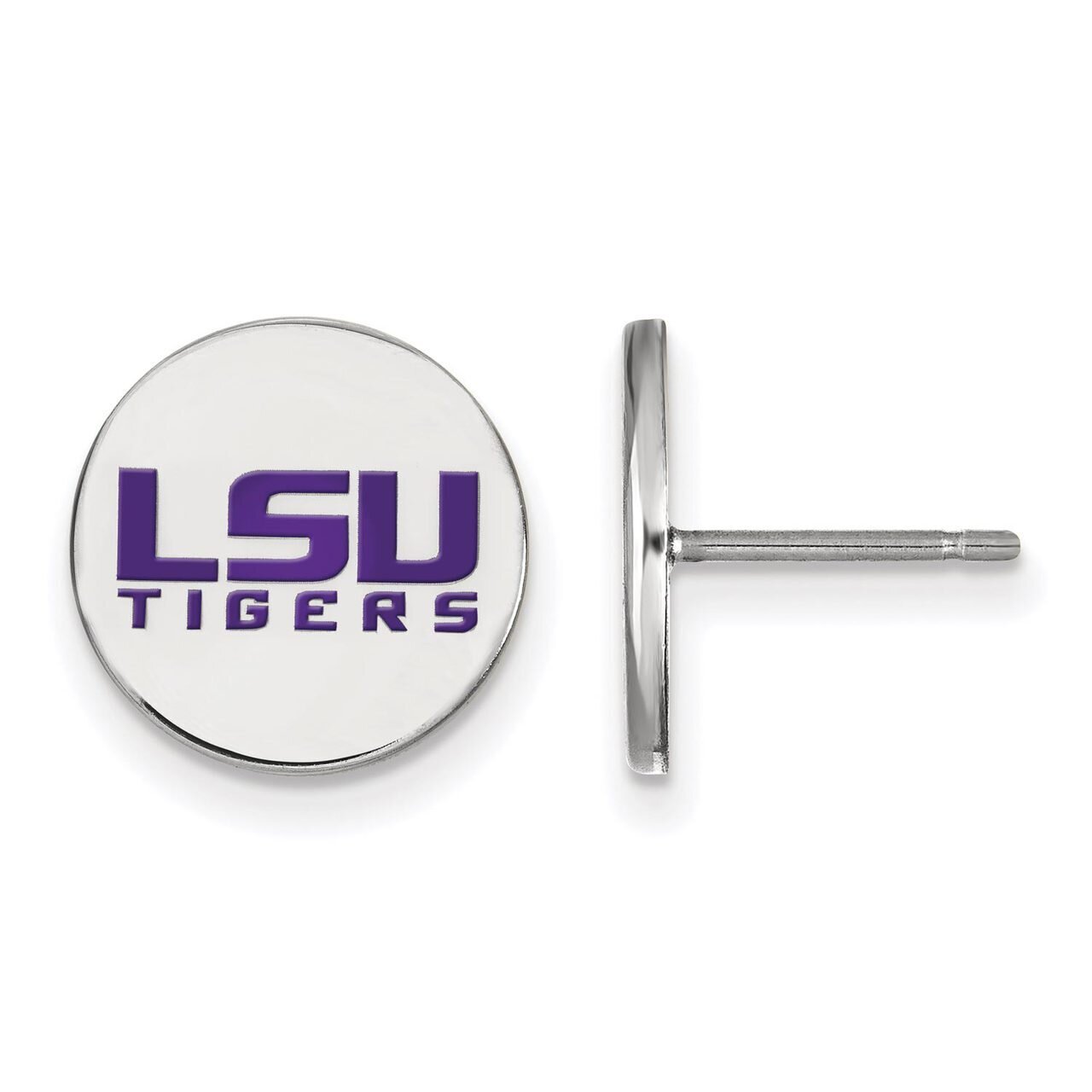 Louisiana State University Small Enamel Disc Earring Sterling Silver SS060LSU, MPN: SS060LSU, 88677…