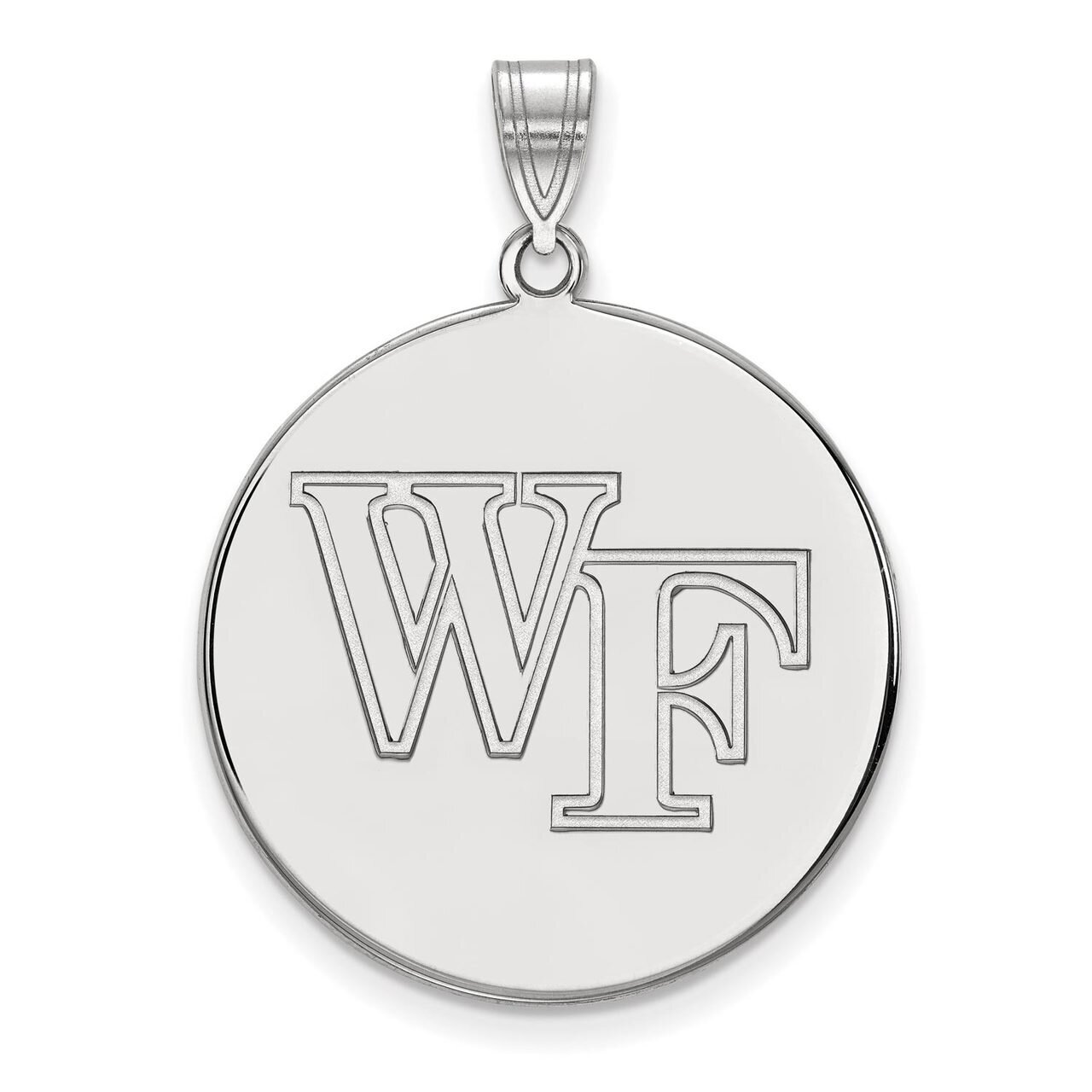 Wake Forest University Extra Large Disc Pendant Sterling Silver SS060WFU