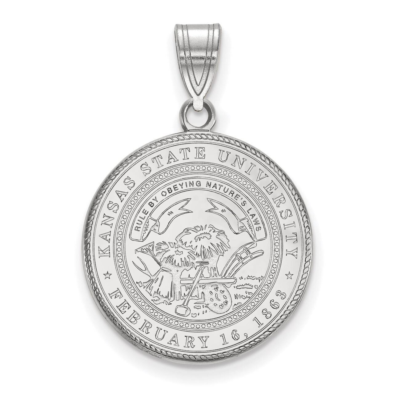 Kansas State University Large Crest Sterling Silver SS061KSU