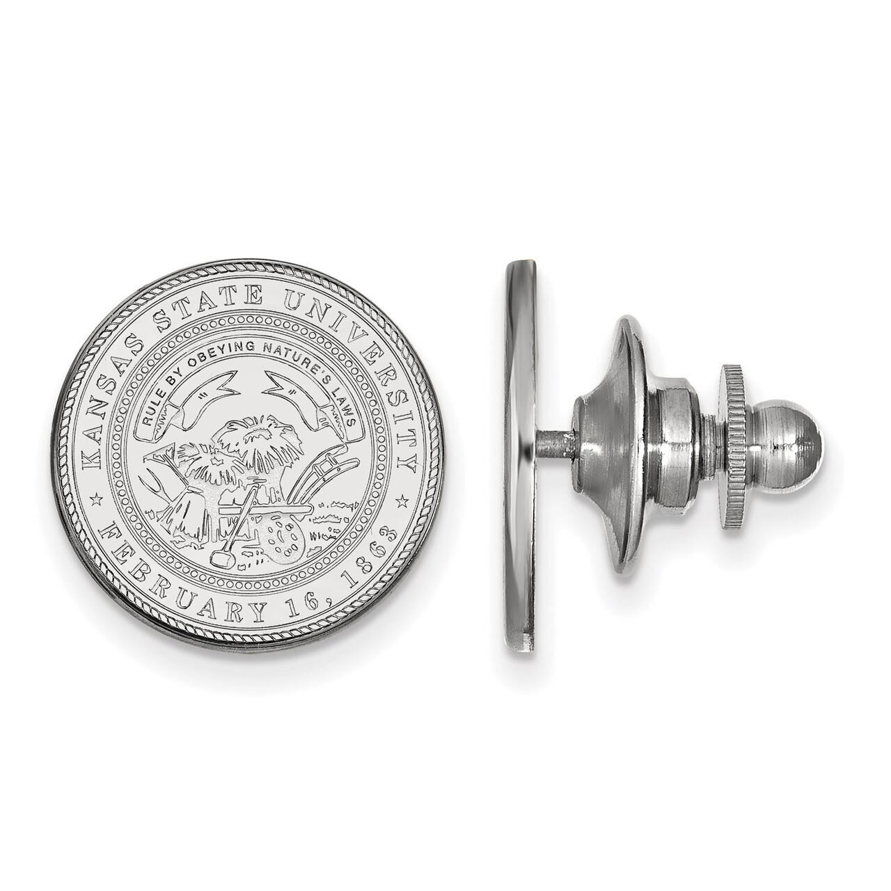 Kansas State University Crest Lapel Pin Sterling Silver SS062KSU