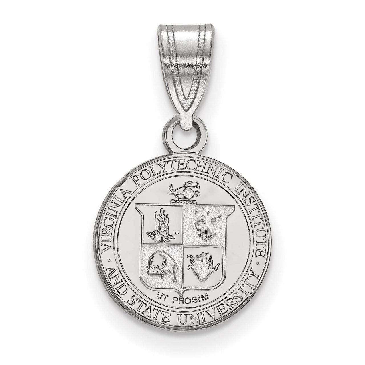 Virginia Tech Medium Crest Pendant Sterling Silver SS062VTE