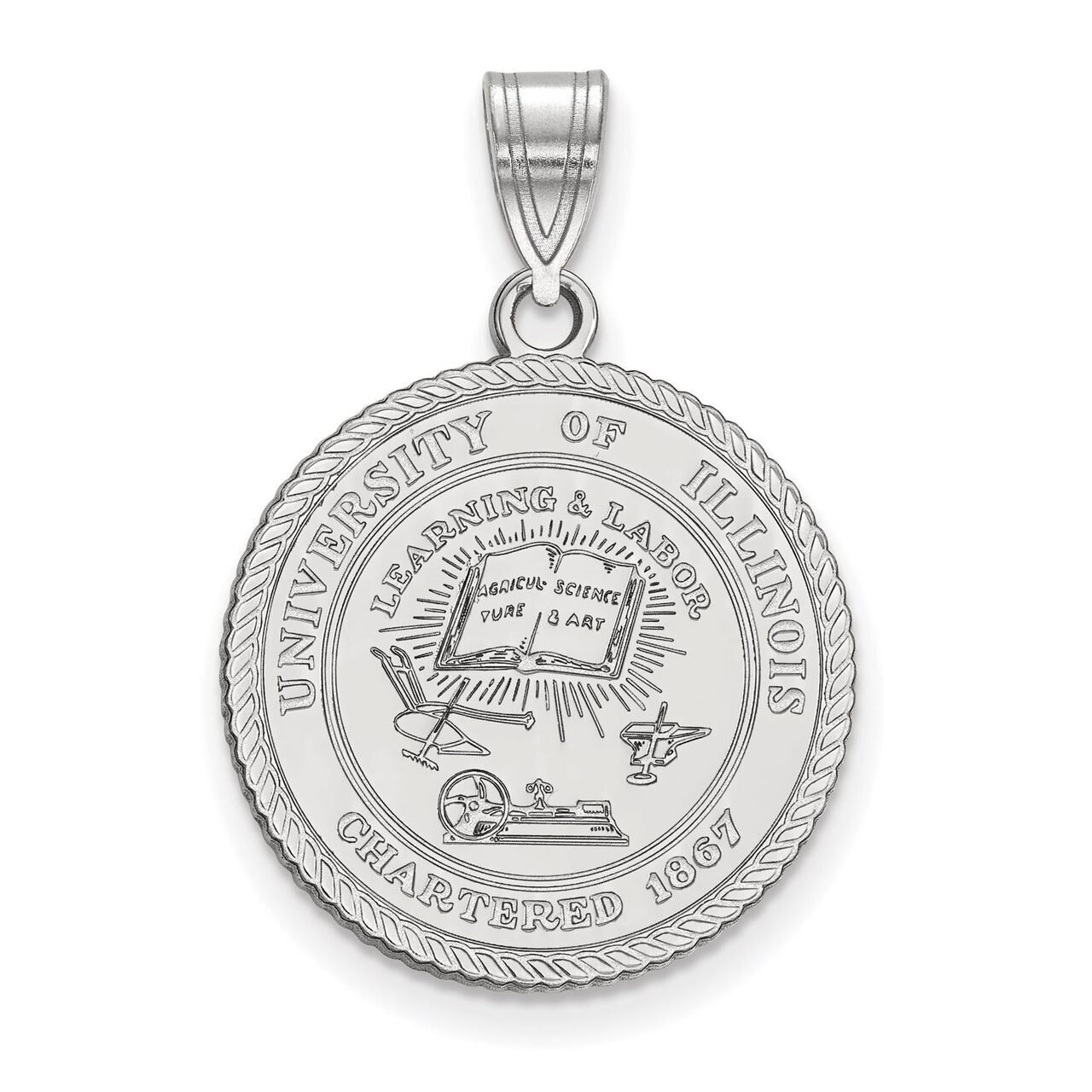 University of Illinois Large Crest Sterling Silver SS065UIL