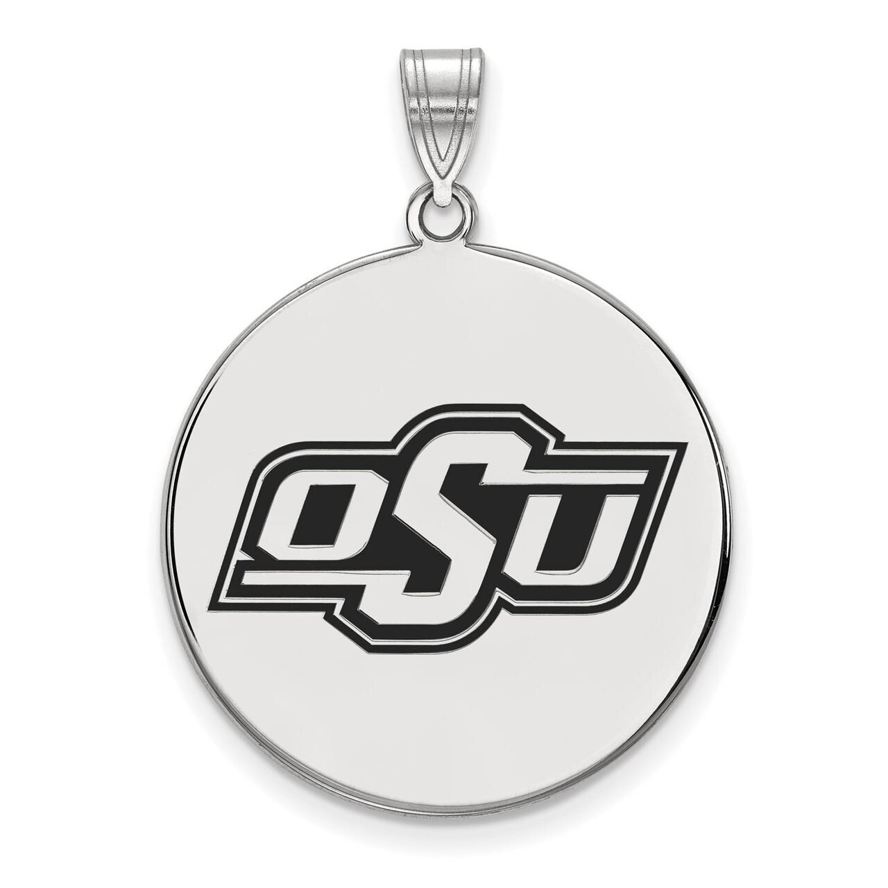 Oklahoma State University Extra Large Enamel Disc Pendant Sterling Silver SS067OKS, MPN: SS067OKS, …