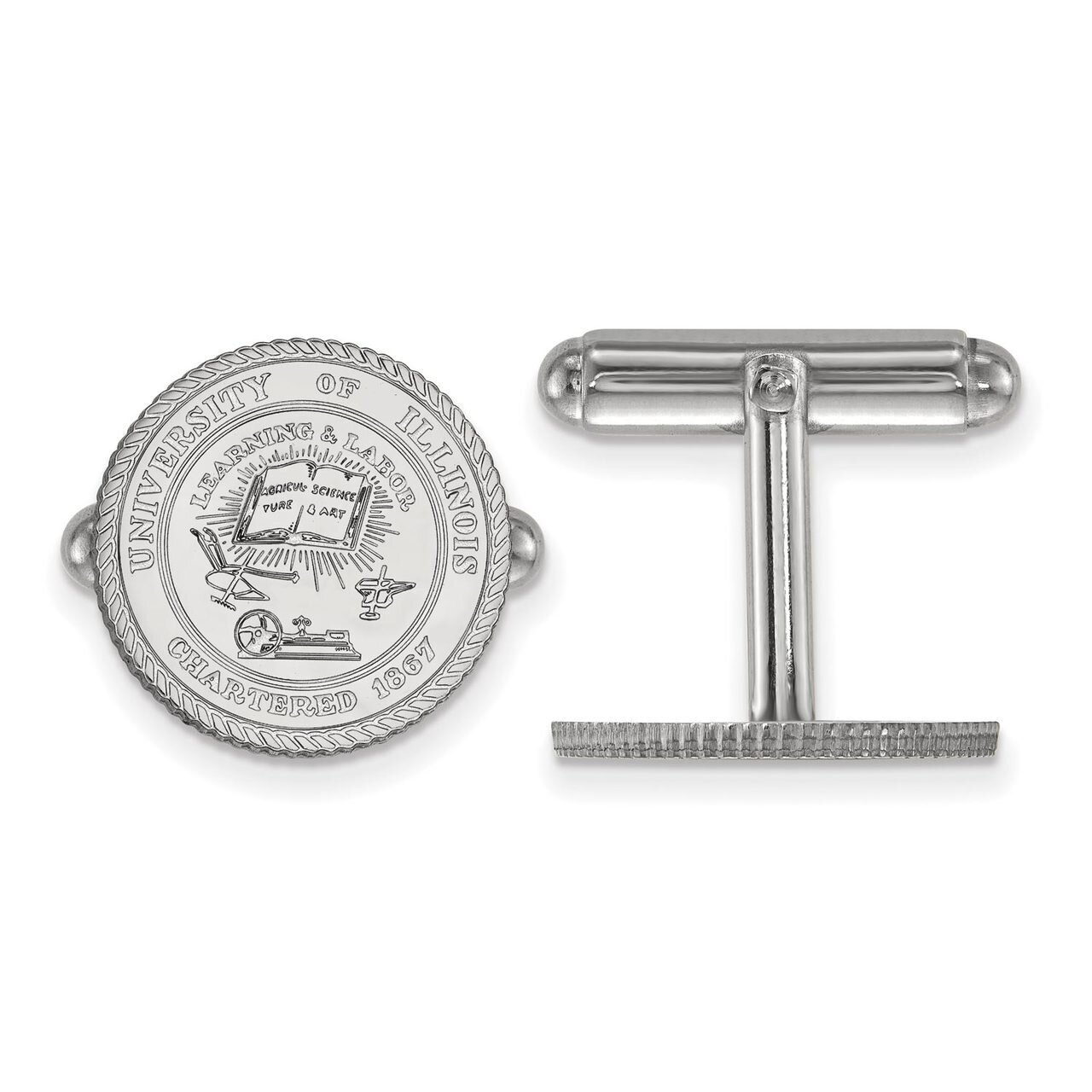 University of Illinois Crest Cuff Link Sterling Silver SS067UIL
