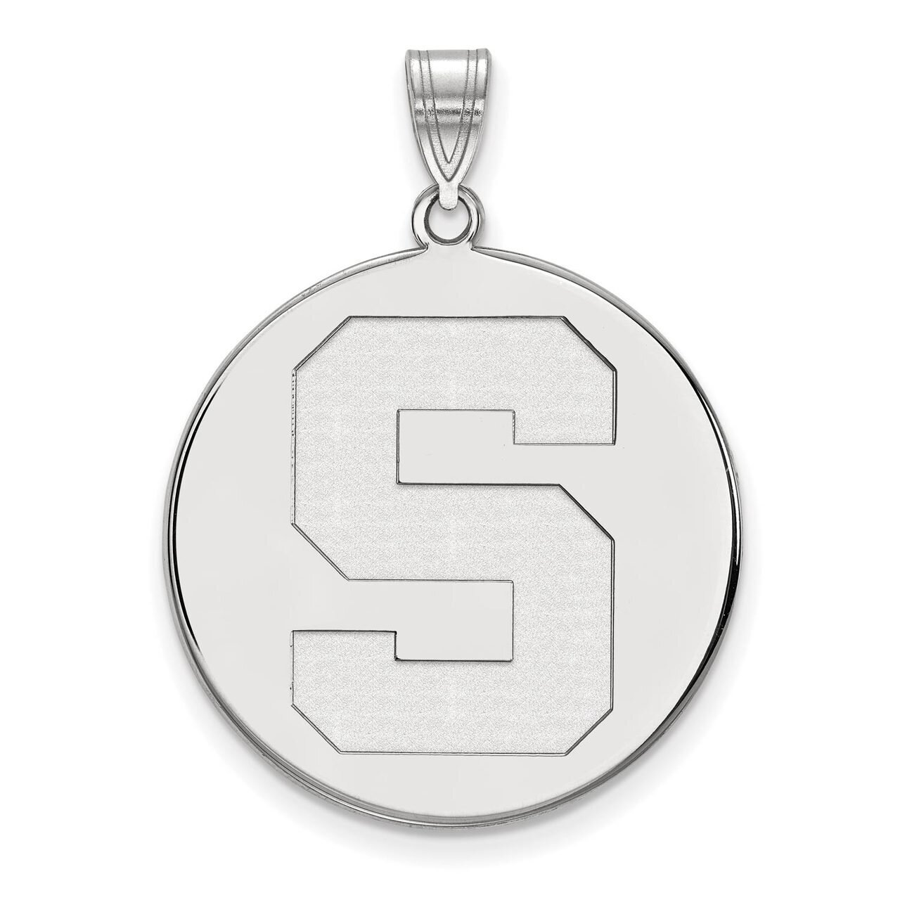 Michigan State University Extra Large Disc Pendant Sterling Silver SS068MIS