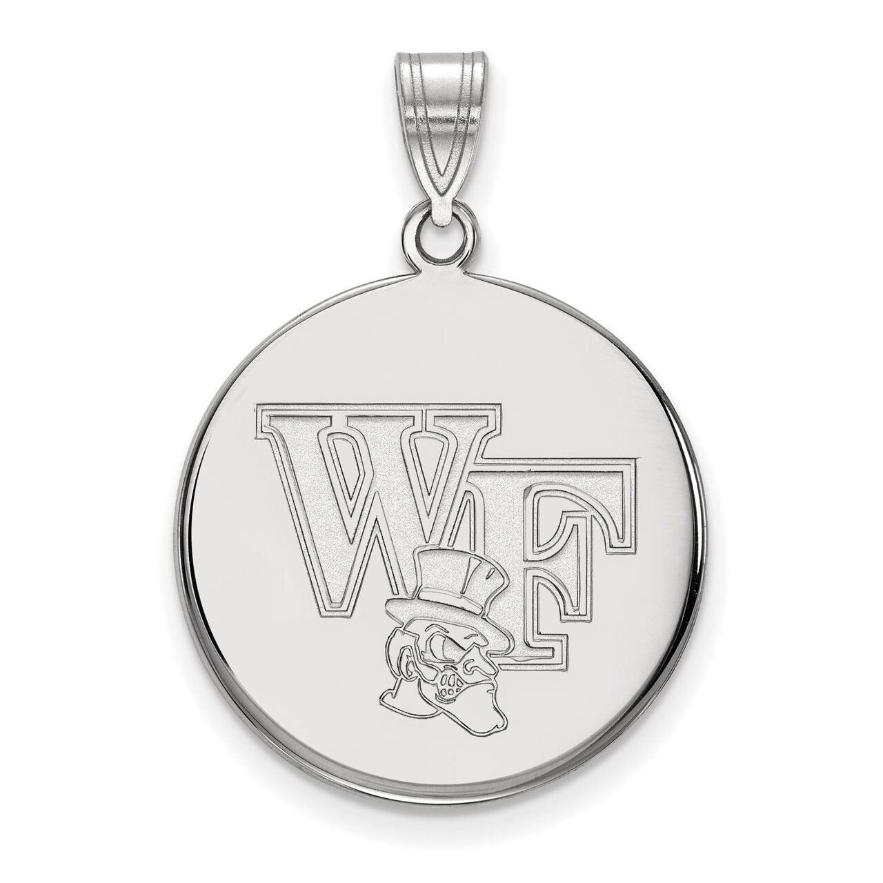 Wake Forest University Large Disc Pendant Sterling Silver SS068WFU