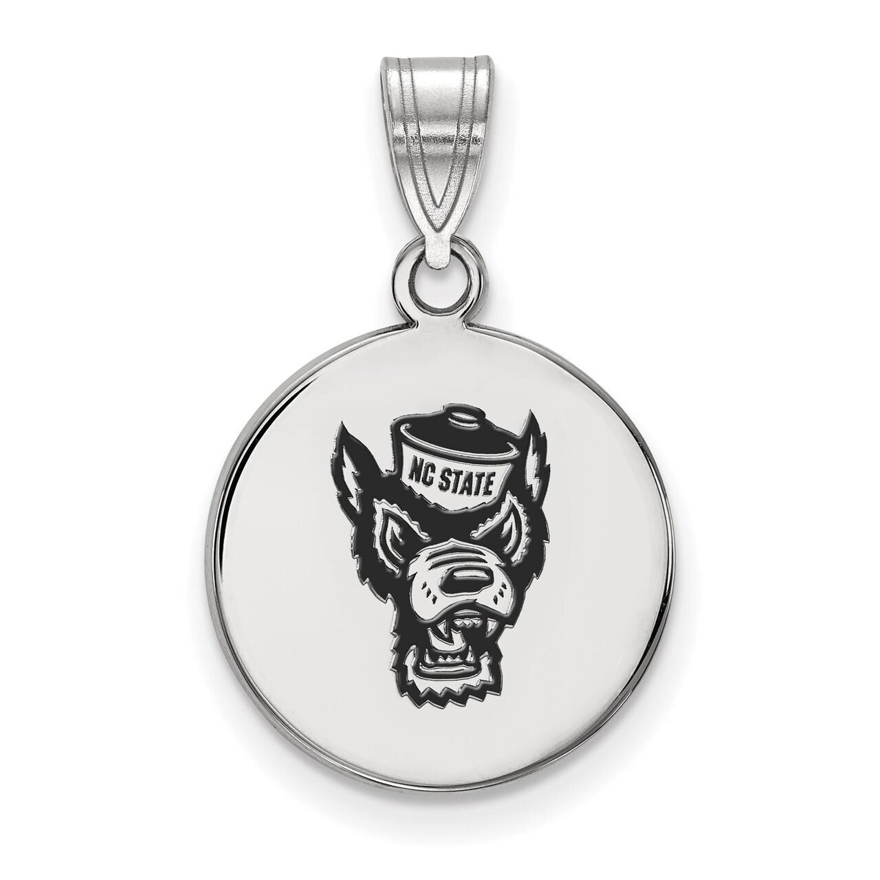 North Carolina State University Medium Enamel Disc Pendant Sterling Silver SS073NCS, MPN: SS073NCS,…