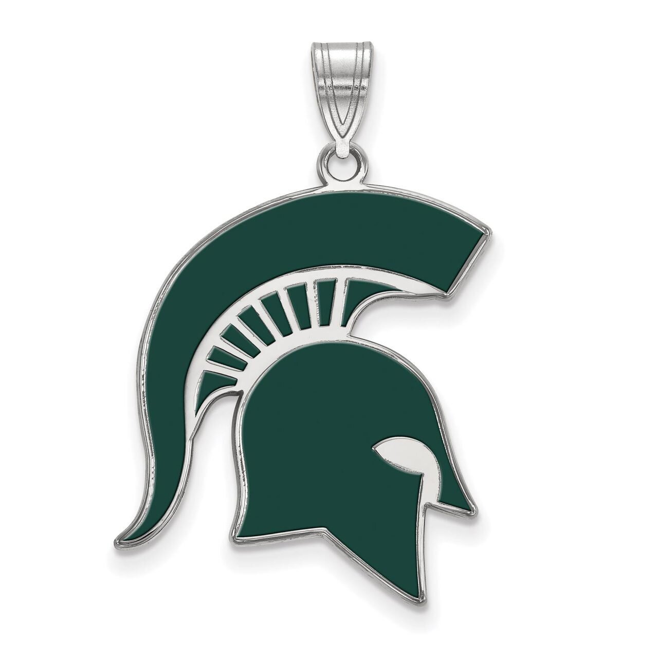 Michigan State University Extra Large Enamel Pendant Sterling Silver SS075MIS