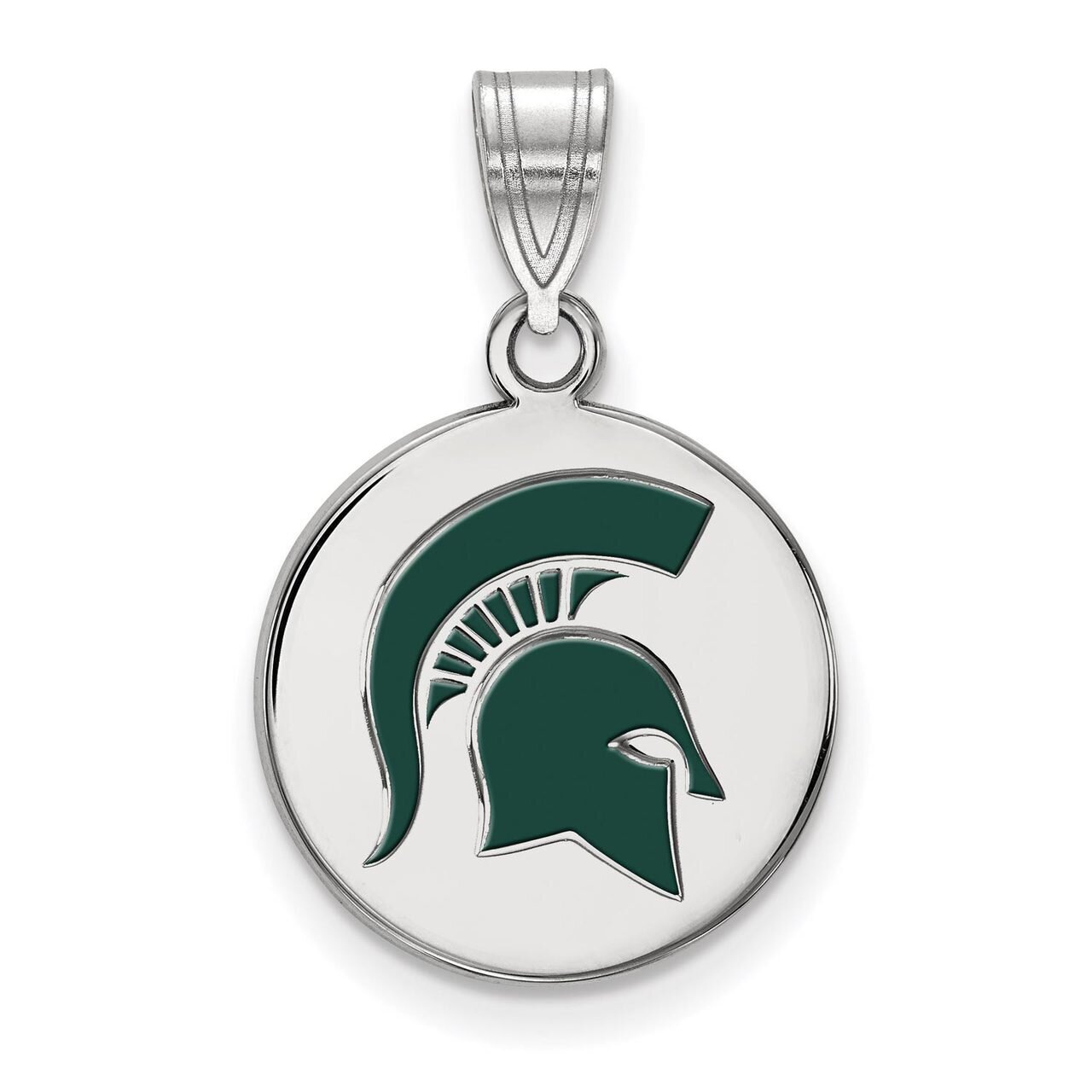 Michigan State University Medium Enamel Disc Pendant Sterling Silver SS077MIS, MPN: SS077MIS, 88677…
