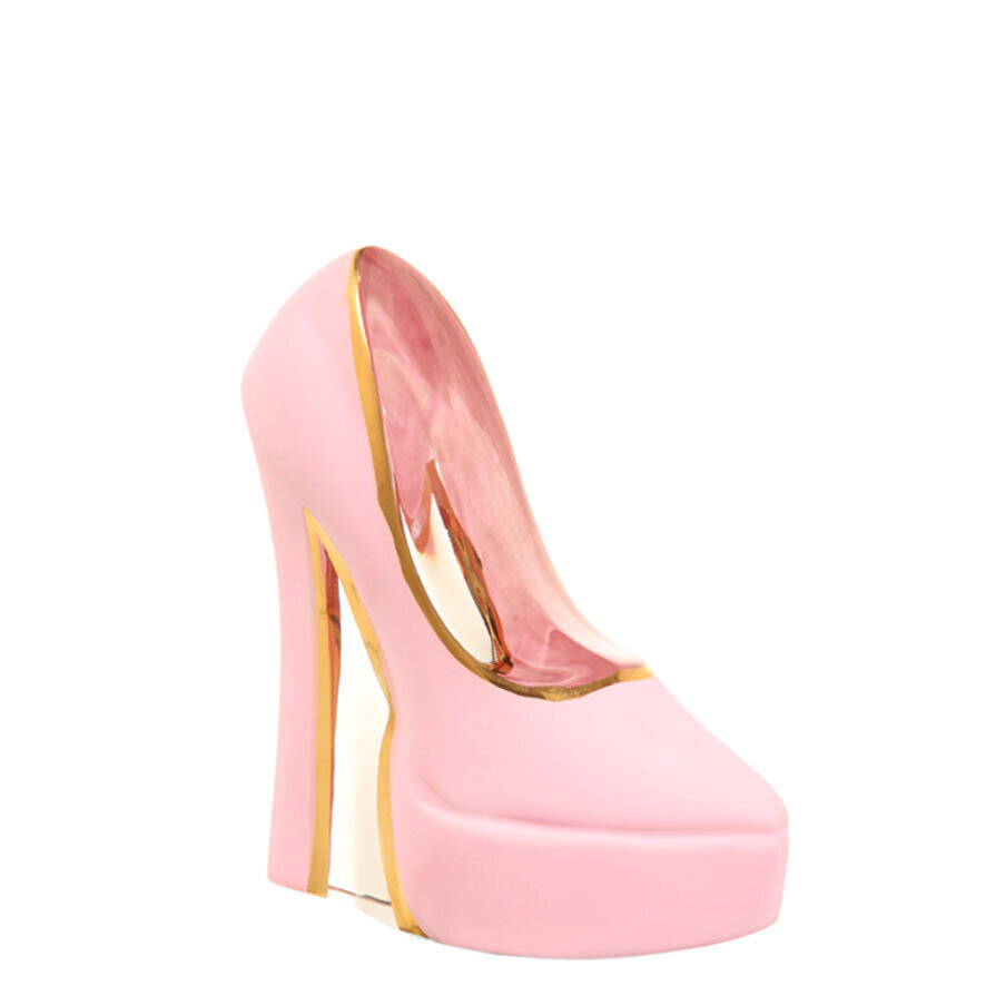 Kosta Boda Make Up Shoe Stiletto Pearl Pink