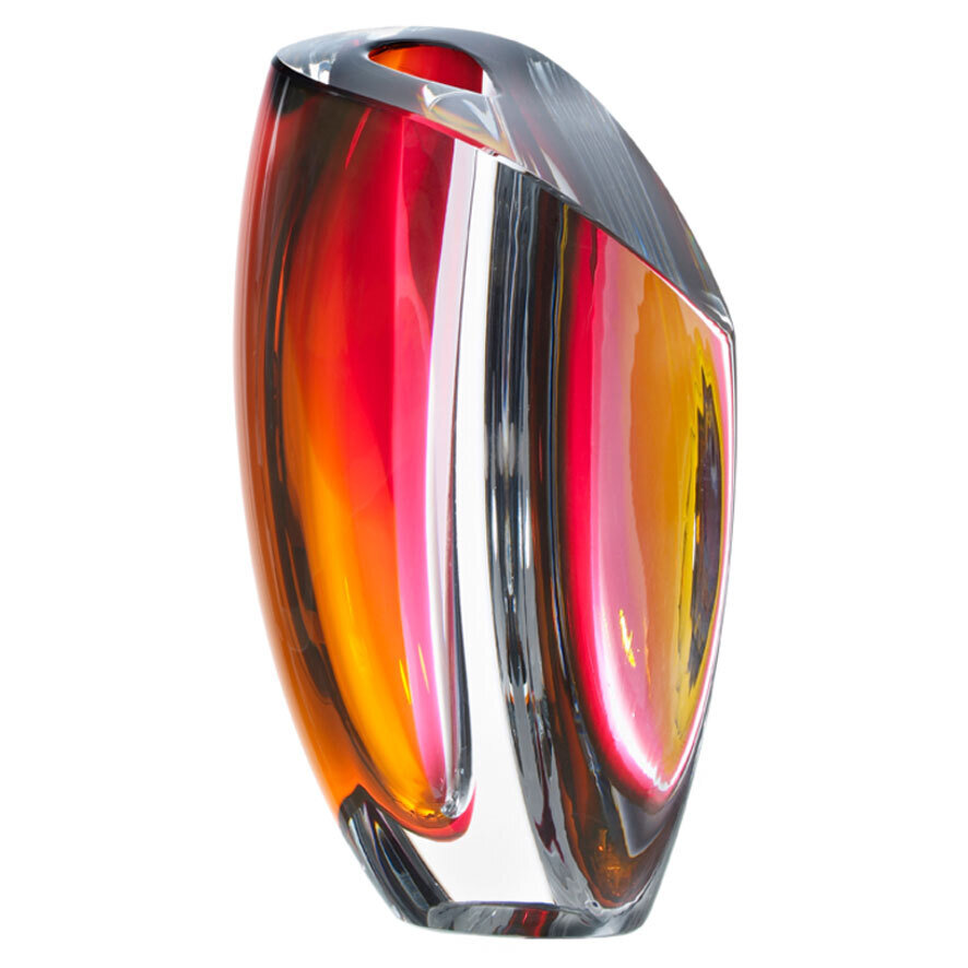 Kosta Boda Mirage Vase Grey Red Large, MPN: 7040707, 7391533407071