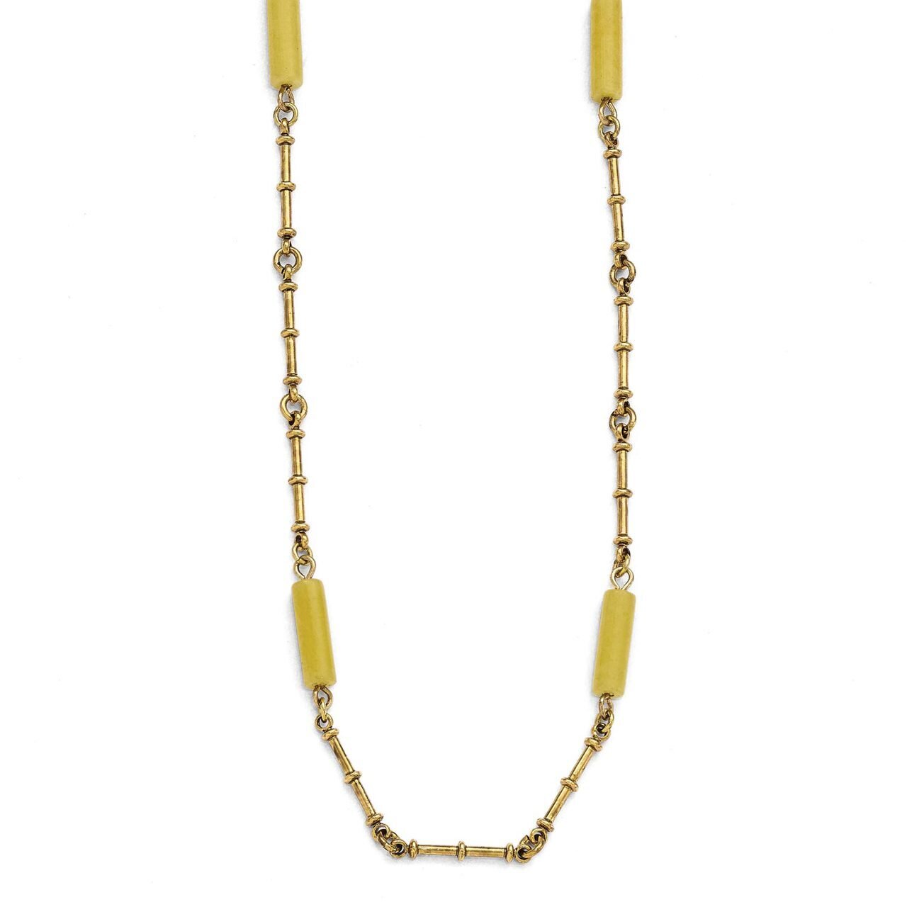 Jackie Kennedy 18k Gold-plated Long Agate 36 inch with 3 inch Extender Necklace