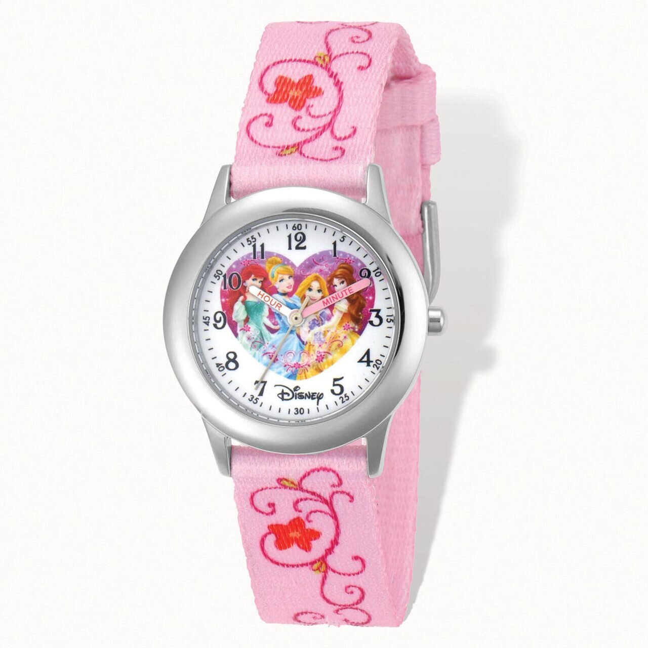 Disney Princess Printed Pink Fabric Time Teacher Watch  XWA4475, MPN: XWA4475, 843231069657
