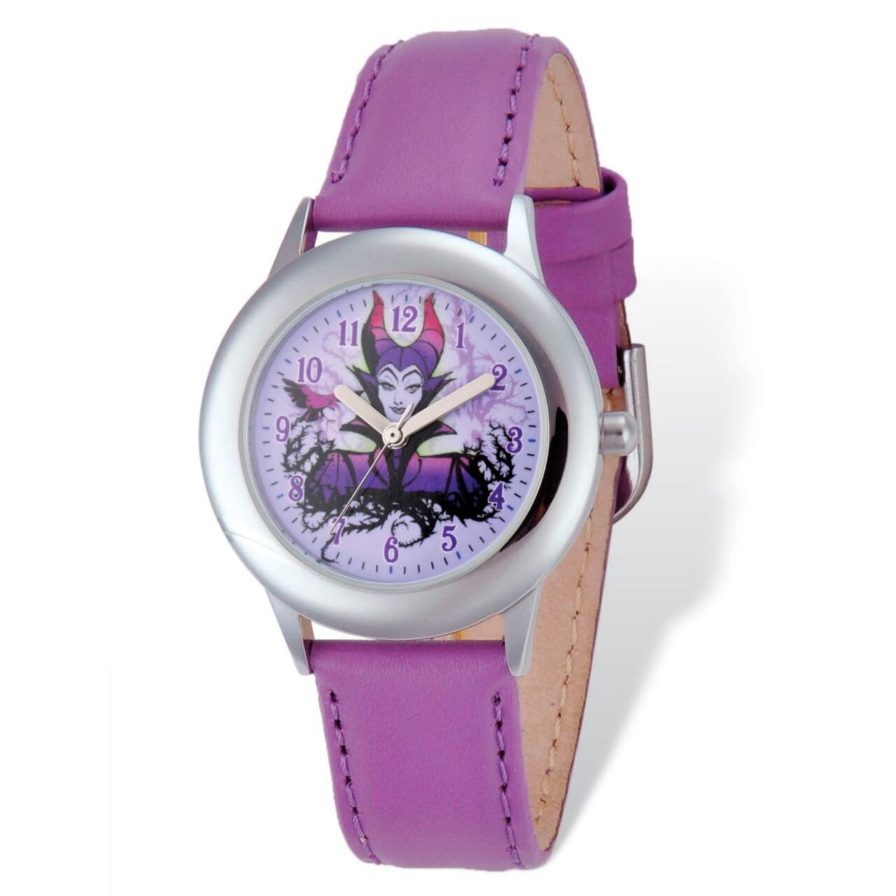 Disney Maleficent Purple Leather Band Tween Watch XWA4944