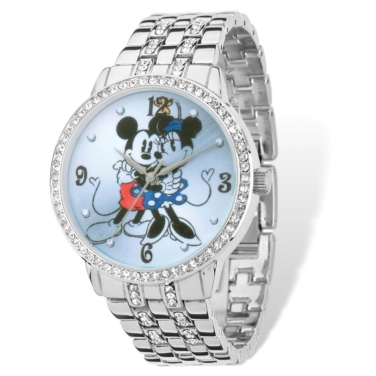 Ladies Disney Mickey & Minnie Silver-tone Bracelet Watch XWA4959