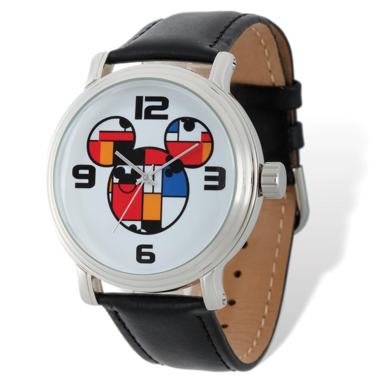 Disney Colorblock Mickey Black Leather Watch Adult Size XWA4966, MPN: XWA4966, 843231080874