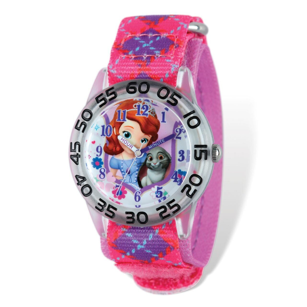 Disney Princess Sophia Bunny Acrylic Pink Time Teacher Watch XWA5121