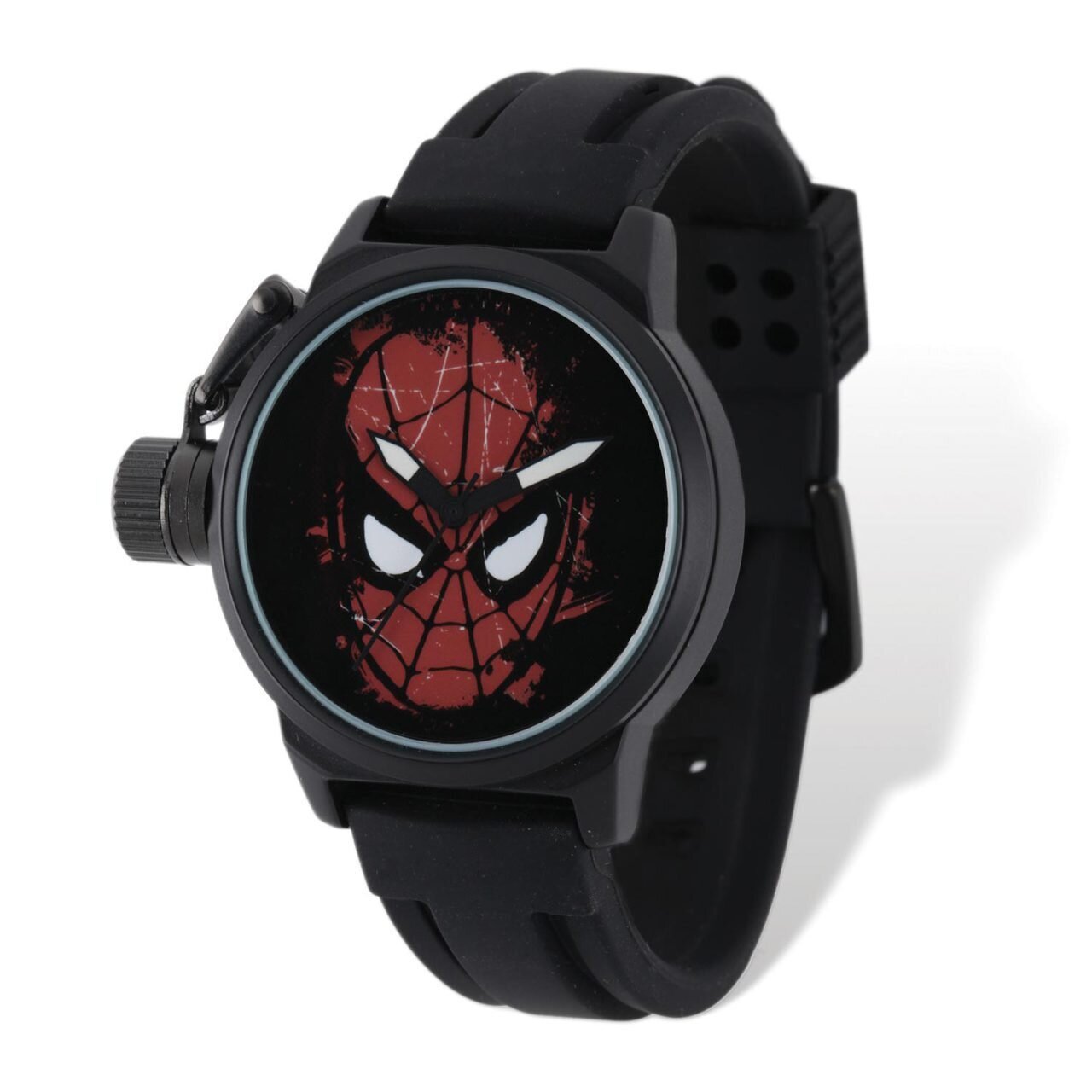 Marvel Spiderman Face Black-plated Left Hand Watch Adult Size XWA5224