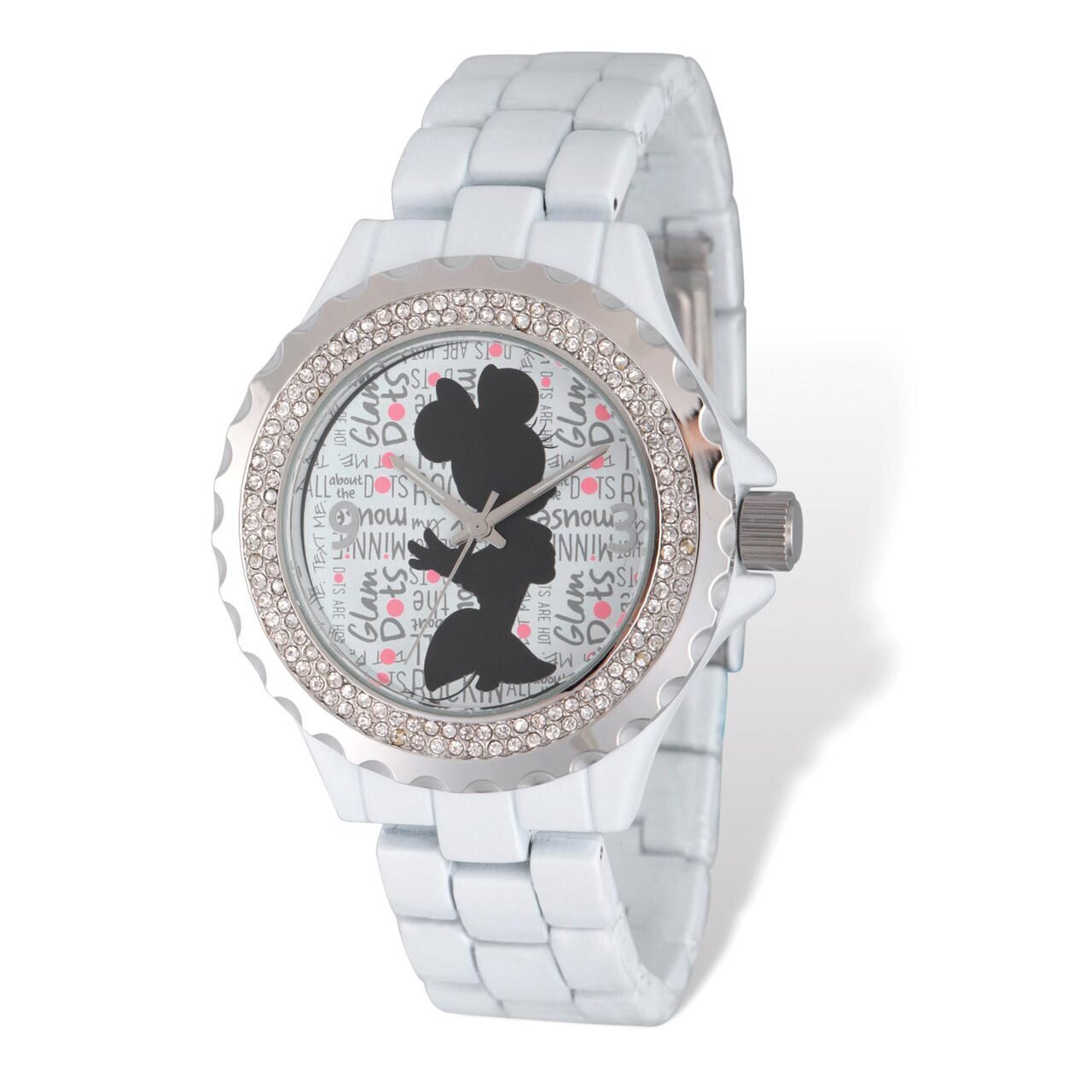Disney Minnie Mouse White Band Watch Adult Size XWA5392