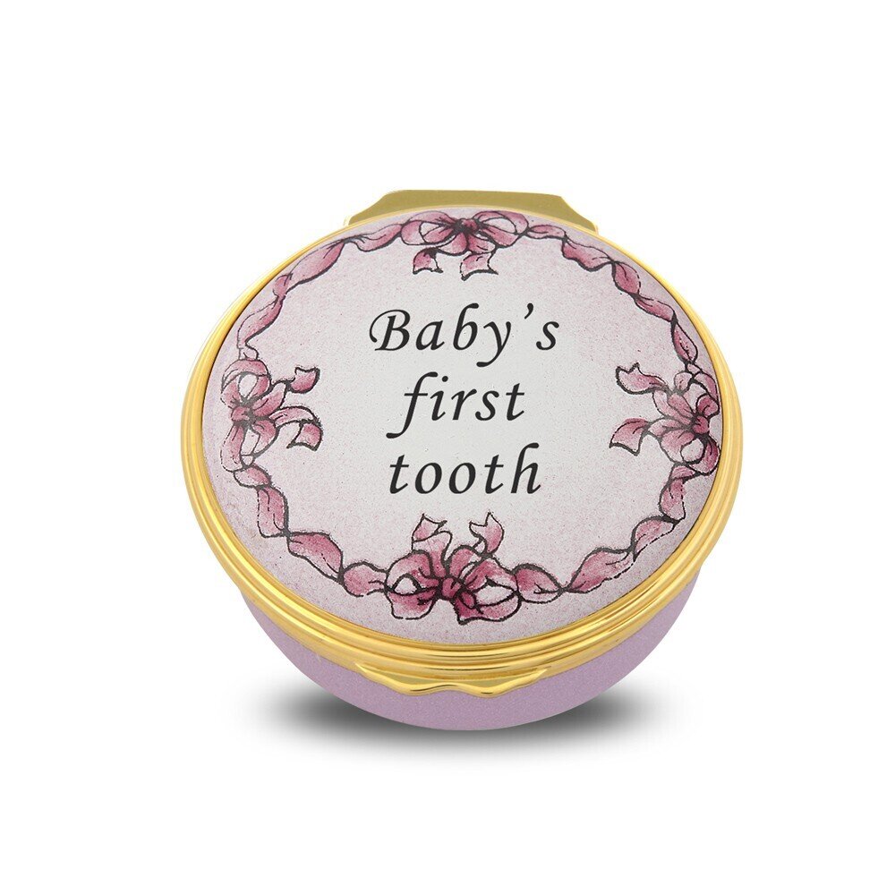 Halcyon Days Baby's First Tooth Pink Box ENBFT2601G