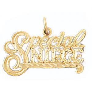 Dazzlers Jewelry Special Niece Pendant Necklace Charm Bracelet in Yellow, White or Rose Gold 9996, …