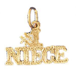 Dazzlers Jewelry Number One Niece Pendant Necklace Charm Bracelet in Yellow, White or Rose Gold 999…