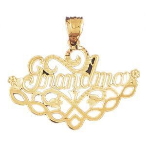 Dazzlers Jewelry Grandma Grandmother Pendant Necklace Charm Bracelet in Yellow, White or Rose Gold …