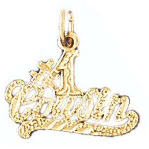 Dazzlers Jewelry Number One Cousin Pendant Necklace Charm Bracelet in Yellow, White or Rose Gold 99…