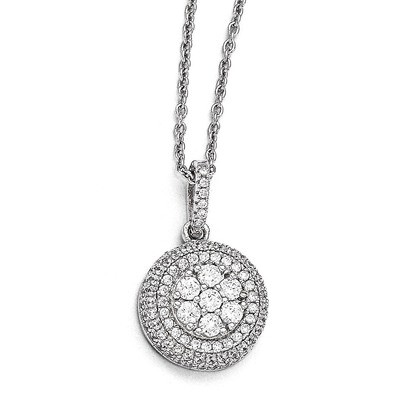 Necklace Sterling Silver &amp; Cubic Zirconia QMP998-18, MPN: QMP998-18, 191101471254